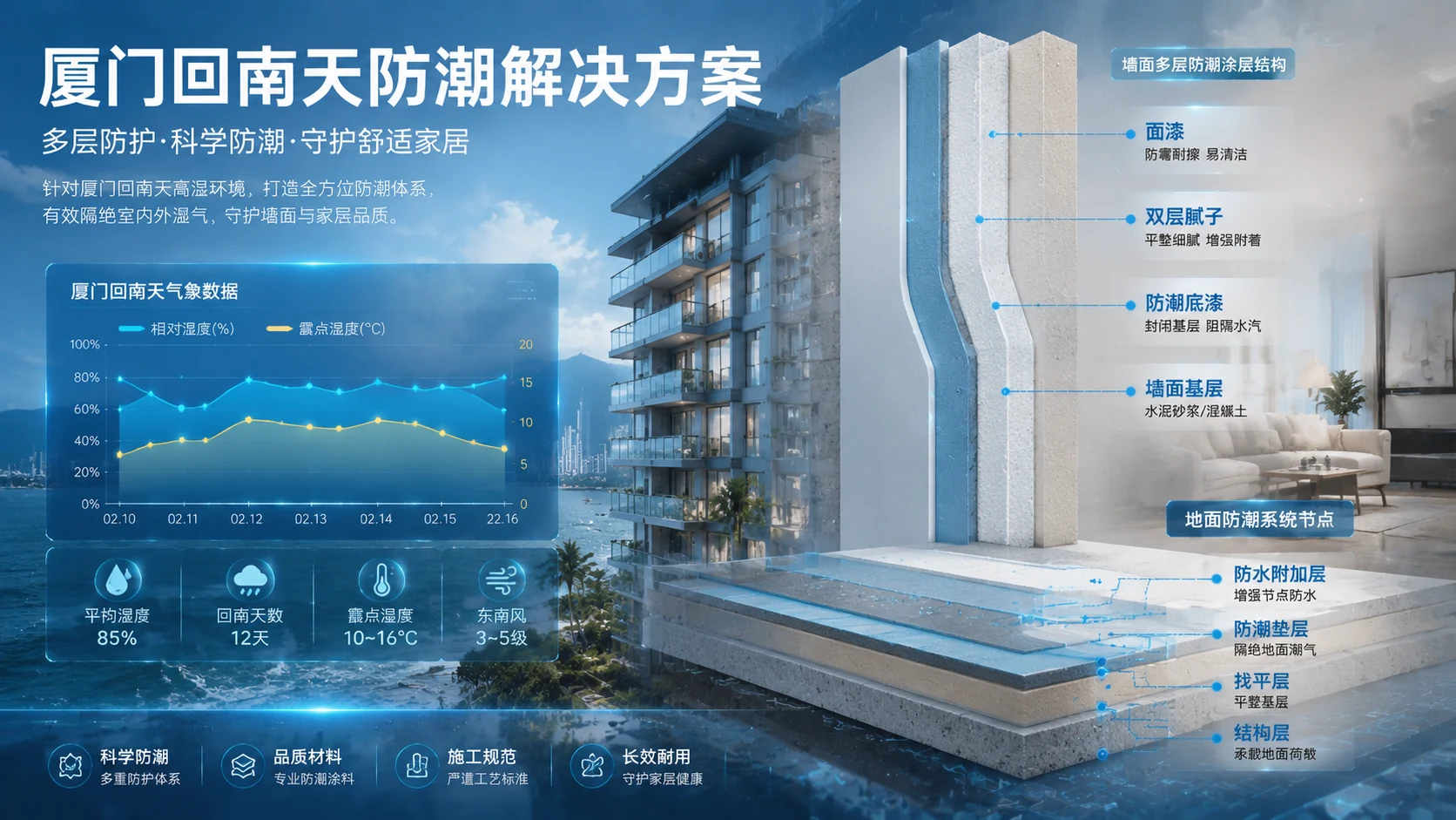 2026厦门回南天家装防潮技术要点与行业适配工艺落地解读